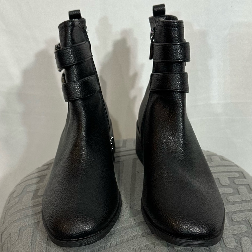 Kenneth Cole Black Ankle Booties with Strap Detail